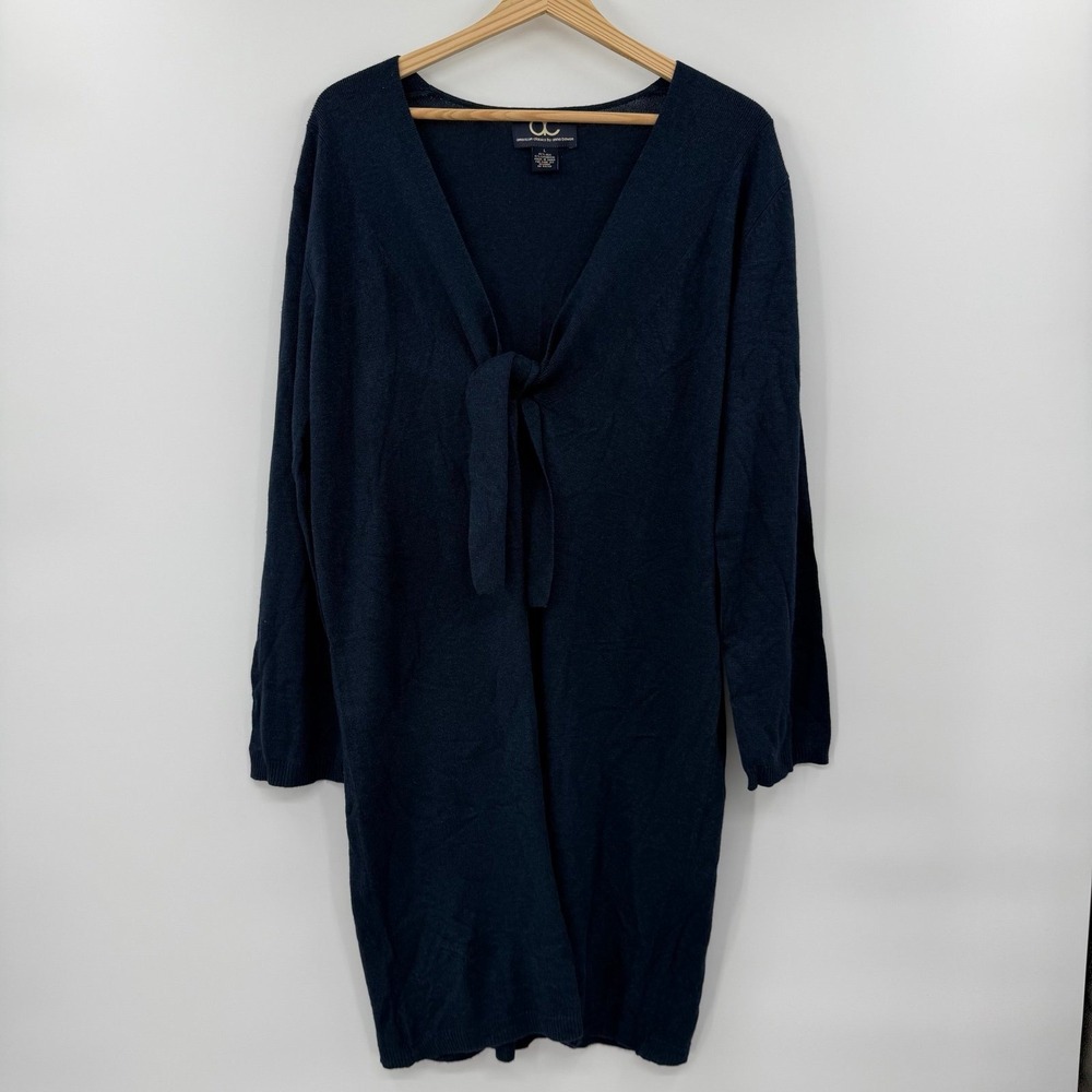 American Classics by Ann Bowen‎ Silk Blend Open Knit Cardigan Sweater size large
